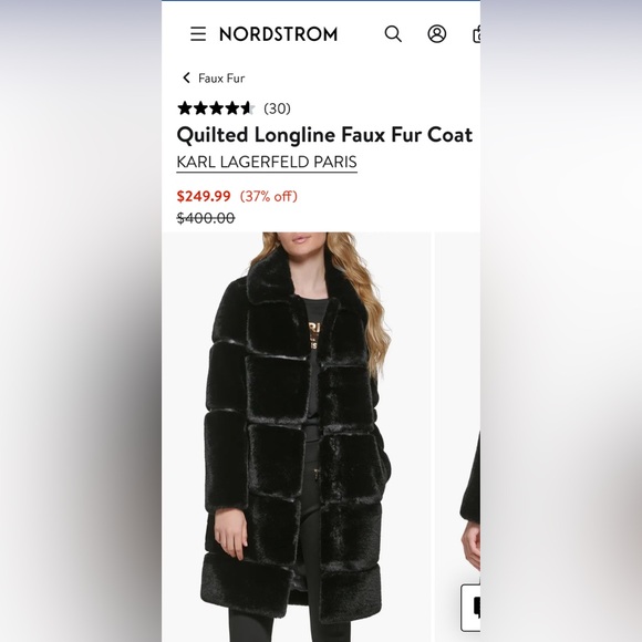 KARL LAGERFELD PARIS 🆕 Faux Leather Trim Faux Fur Coat. Size Large. Price Firm! - Picture 7 of 7